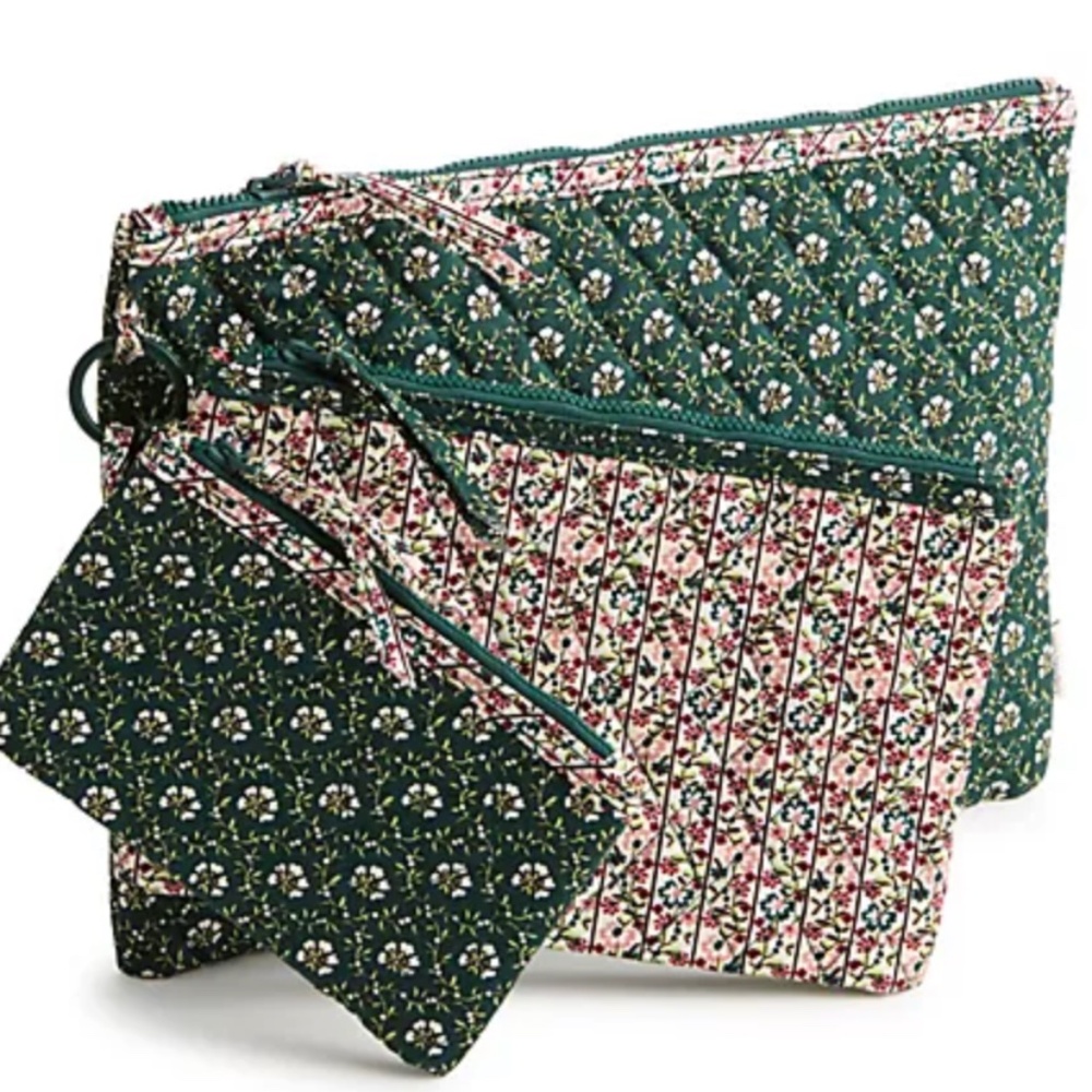 3 Pouch Organizer Set - Mistletoe Lattice in Premium Cotton